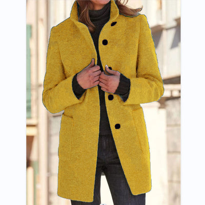 Autumn - RETRO WOMEN'S WIND JACKET WITH BUTTONS AND STAND COLLAR