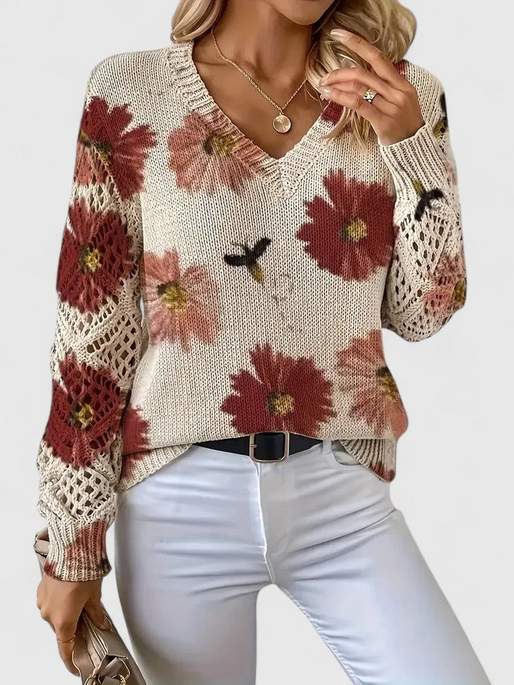 Sadie - ELEGANT SWEATER WITH FLORAL PATTERN