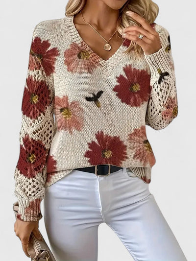 Sadie - ELEGANT SWEATER WITH FLORAL PATTERN