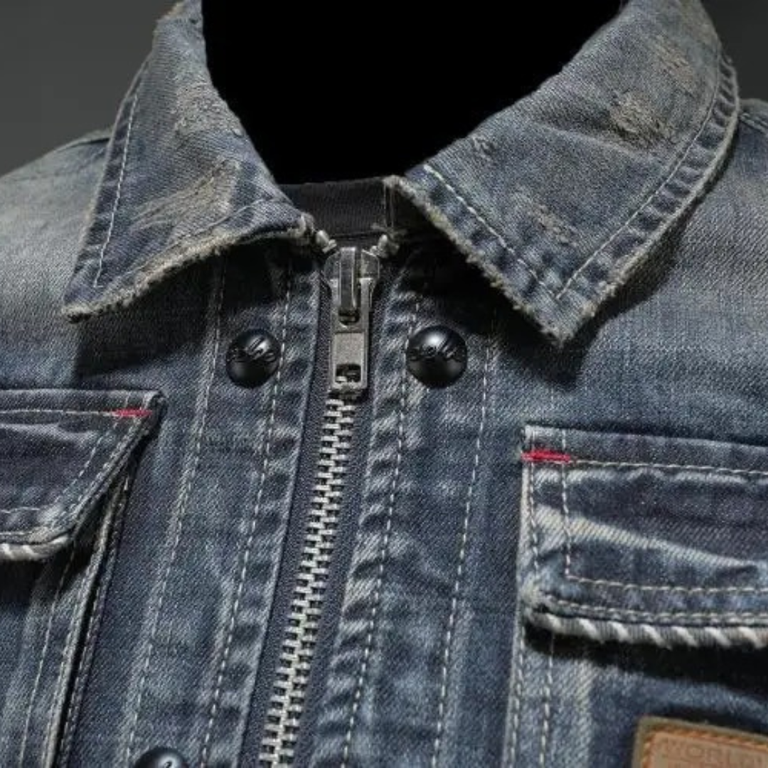 Evan - Washed Denim Jacket For Men