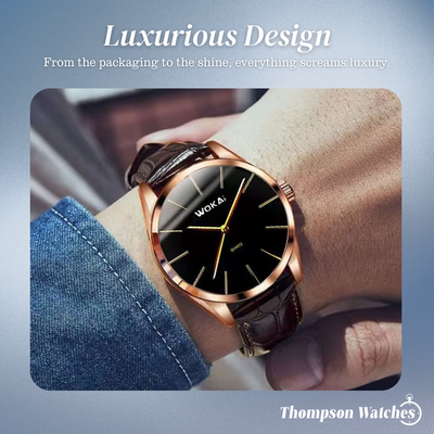 Ian | Elegant Rose Gold Quartz Watch Dean | 40mm
