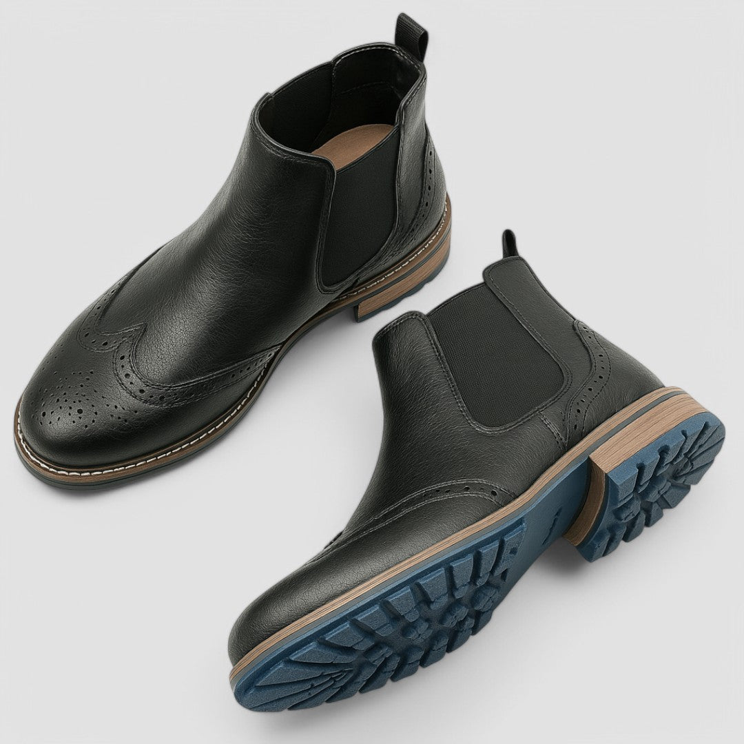 Juan - Brogue Chelsea Boot with Blue Ridge Sole Nº78