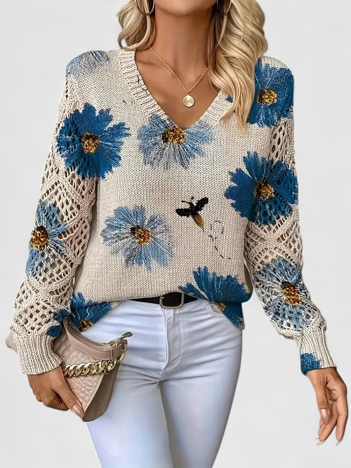 Sadie - ELEGANT SWEATER WITH FLORAL PATTERN