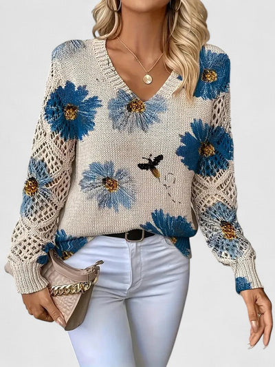 Sadie - ELEGANT SWEATER WITH FLORAL PATTERN