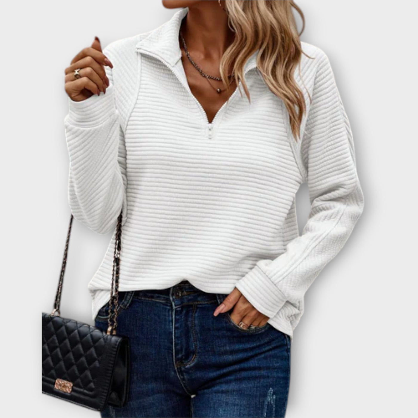Laurel - ELEGANT SWEATER WITH ZIPPER DETAIL