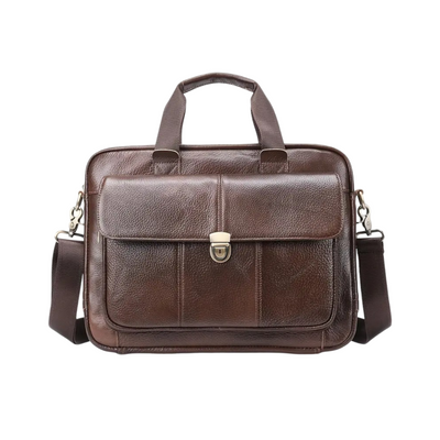 Wyatt - Heritage Leather Briefcase with Secure Lock Flap