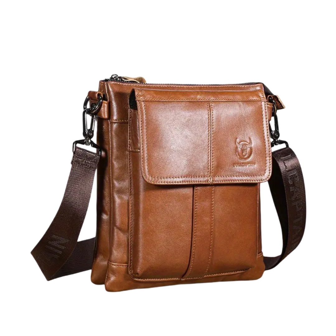 Colton - Slim Leather Crossbody with Flap Pocket Design