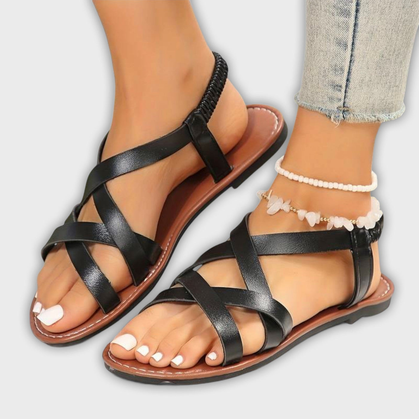 Deborah - Women's Sandals with Light Cross Straps