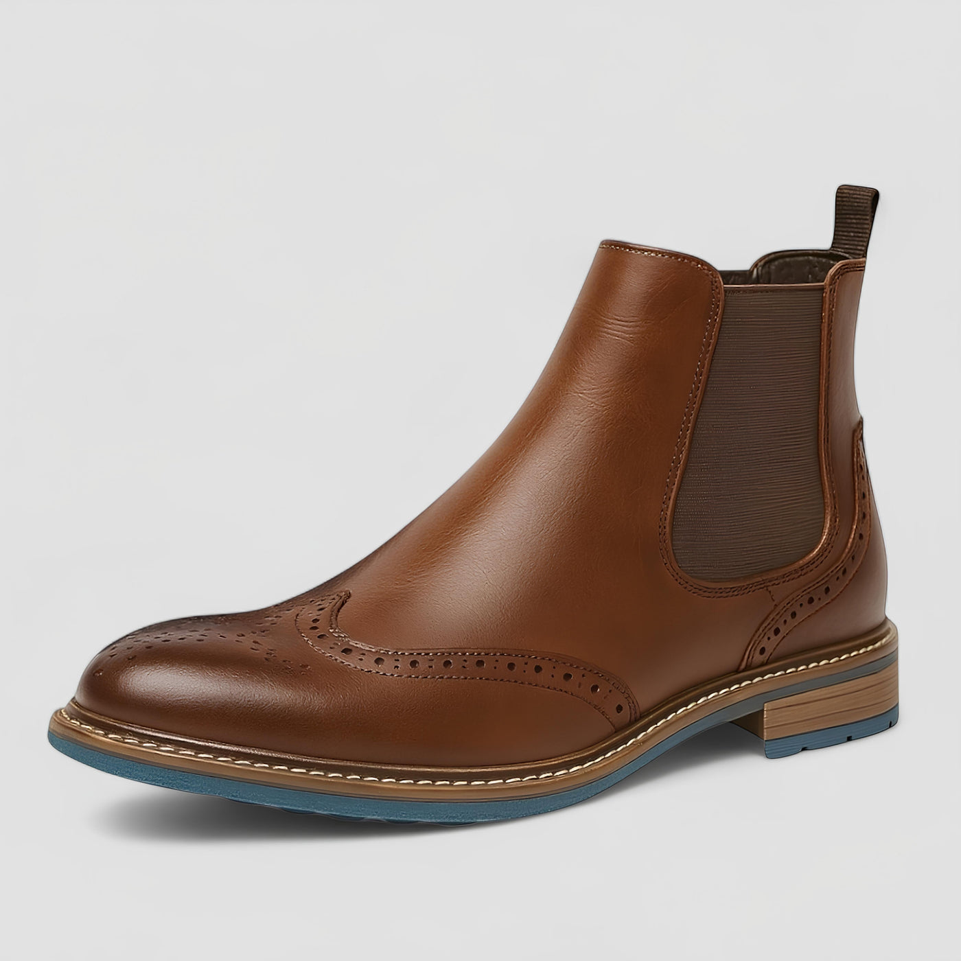 Juan - Brogue Chelsea Boot with Blue Ridge Sole Nº78