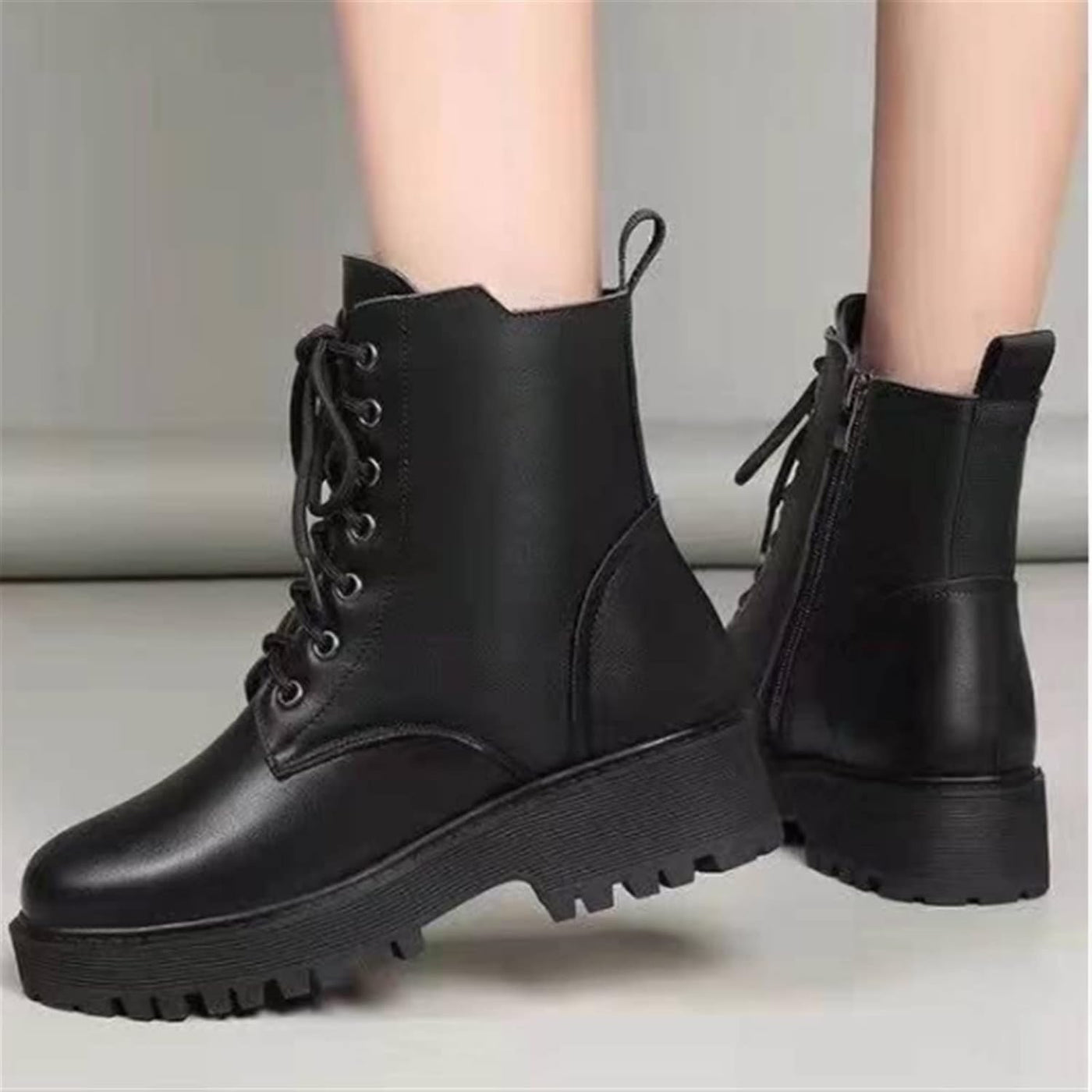Keshia - Thickened Leather Boots