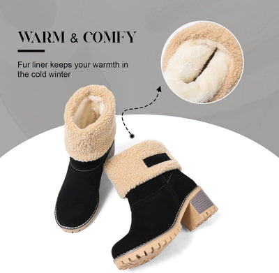 Izzy - Fur Lined Slip on Warm Boots