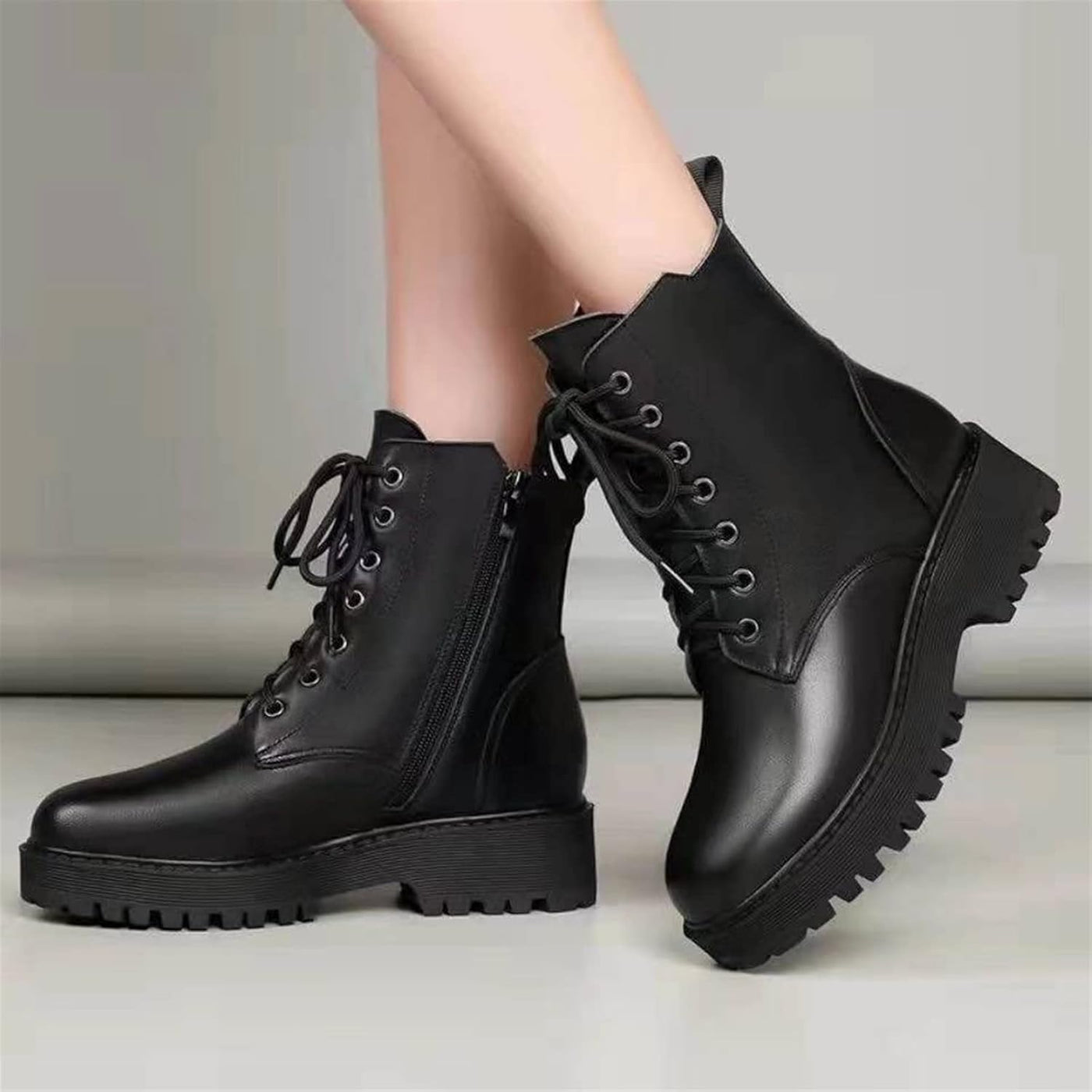 Keshia - Thickened Leather Boots