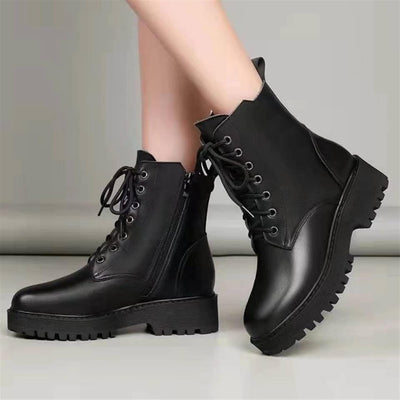 Keshia - Thickened Leather Boots
