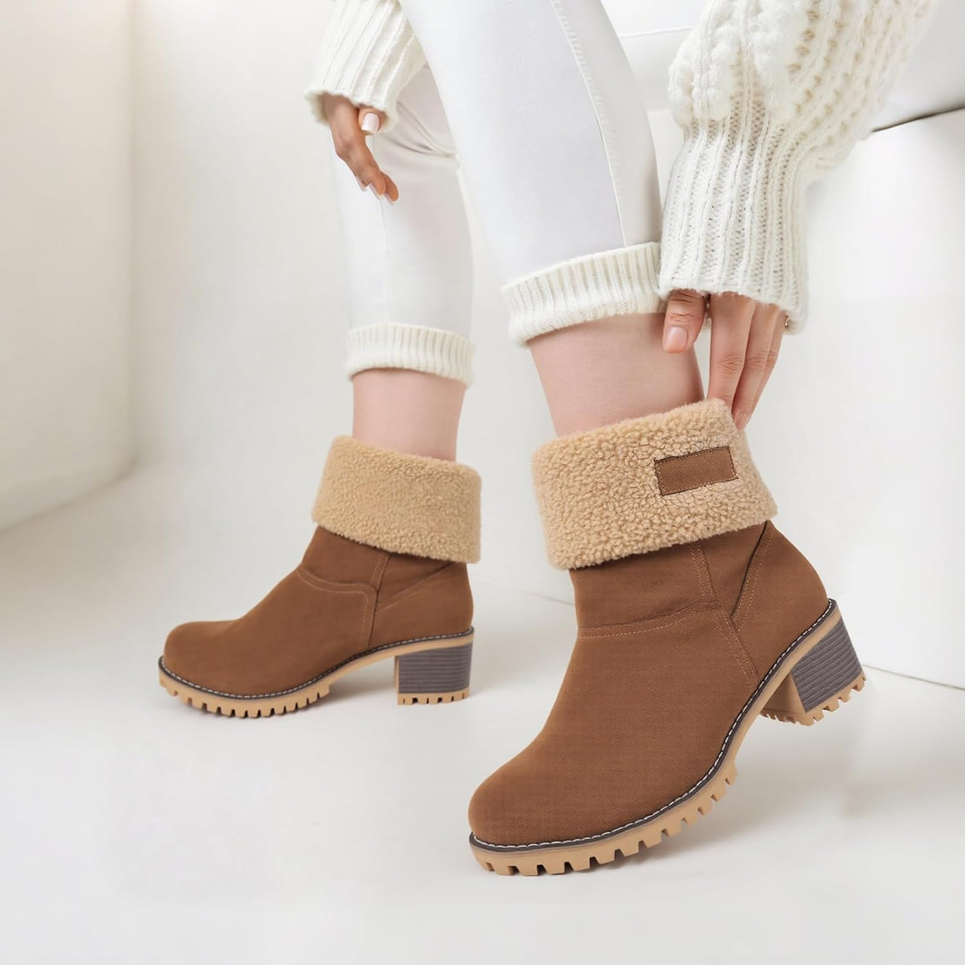 Izzy - Fur Lined Slip on Warm Boots