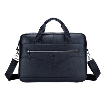 Mason - Professional Leather Laptop Bag with Curved Zip Detail