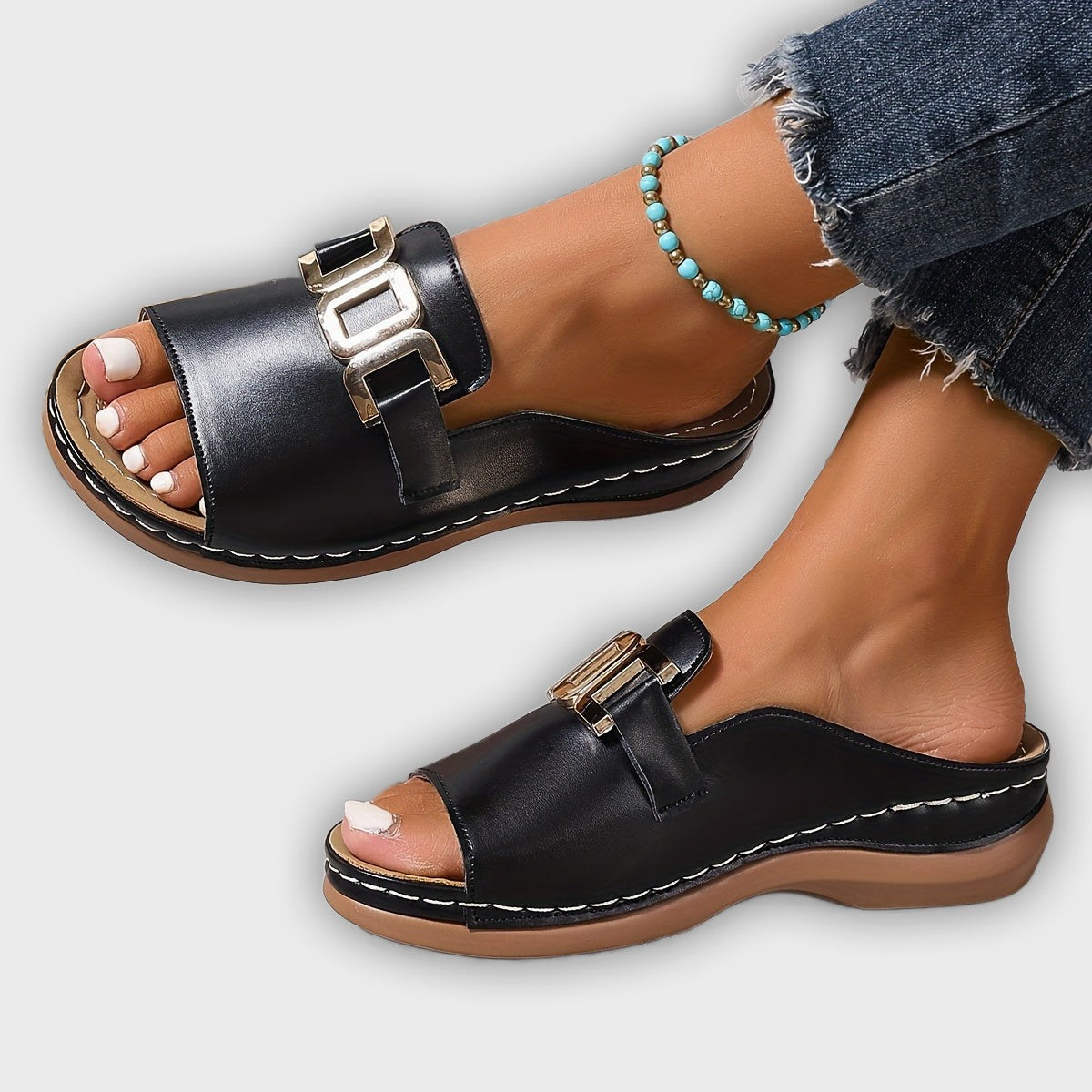 Seren - Comfy Open Toe Buckle Sandals