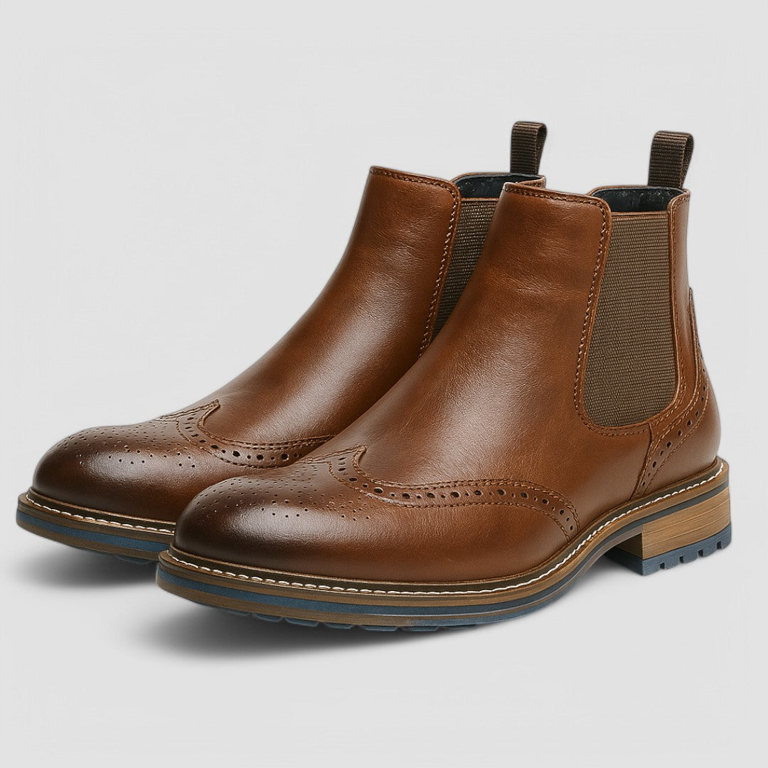 Juan - Brogue Chelsea Boot with Blue Ridge Sole Nº78