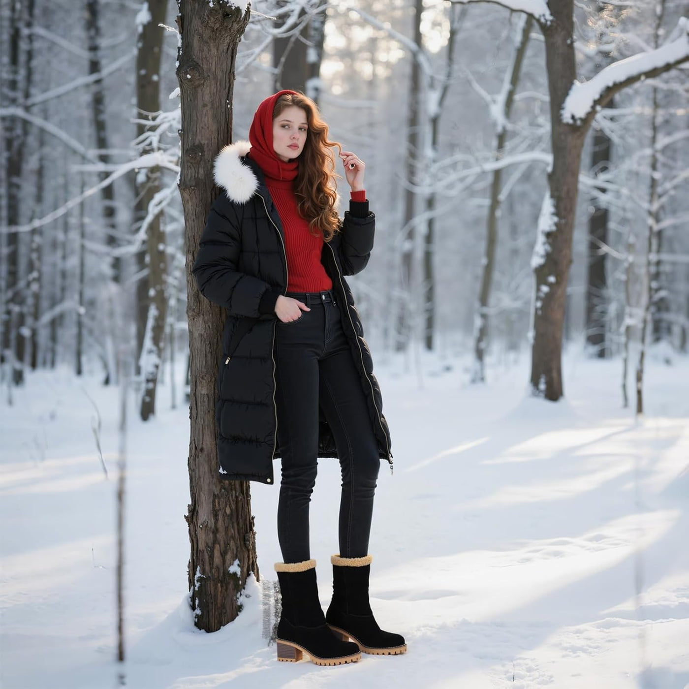Izzy - Fur Lined Slip on Warm Boots