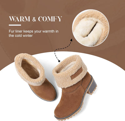Izzy - Fur Lined Slip on Warm Boots
