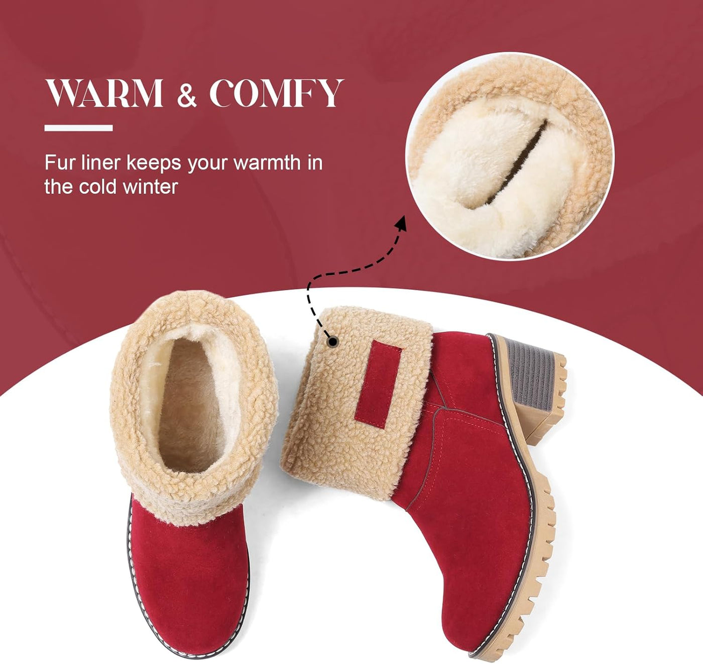 Izzy - Fur Lined Slip on Warm Boots