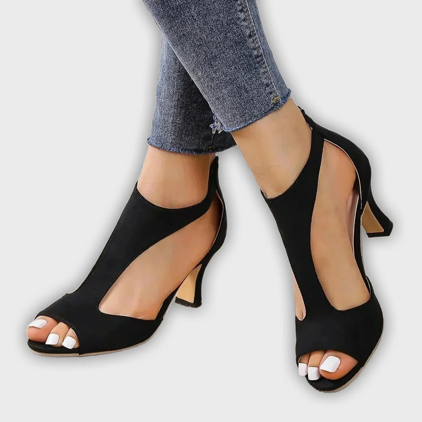 Bella - Chic Back Zipper Stiletto Sandals