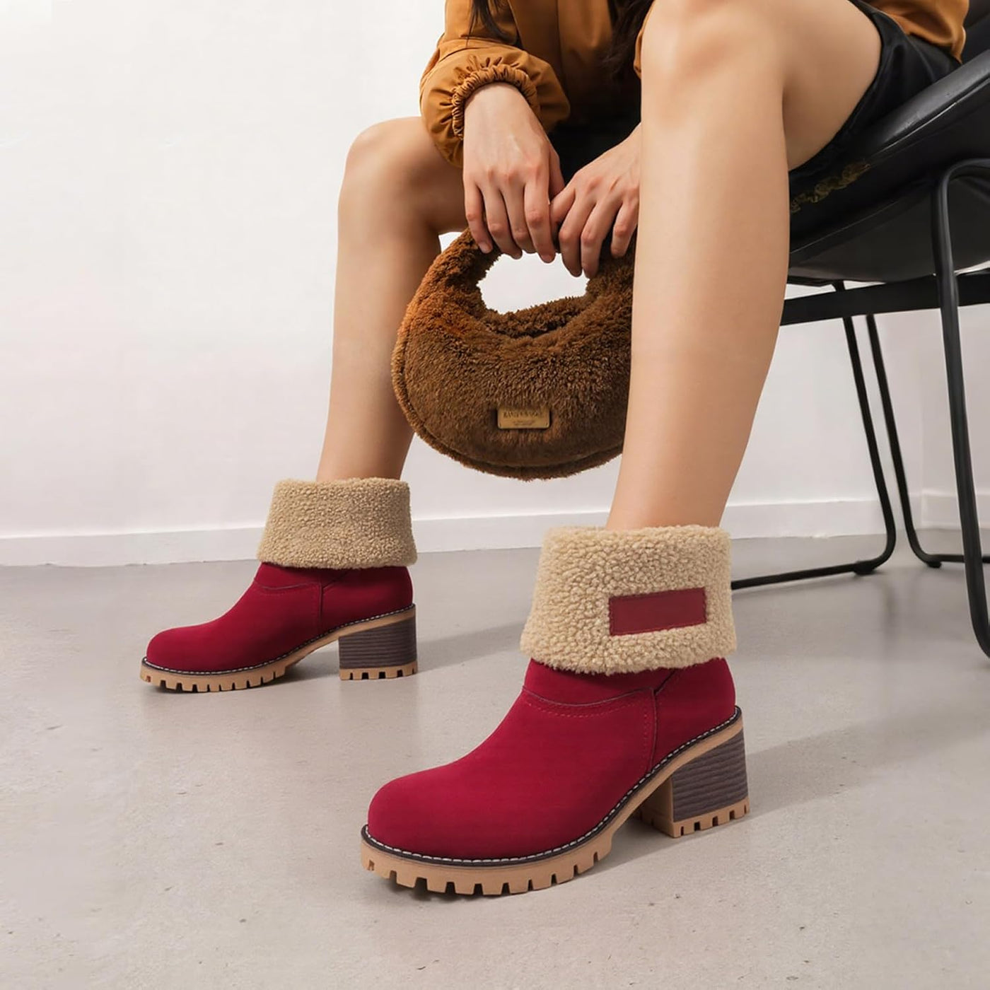 Izzy - Fur Lined Slip on Warm Boots