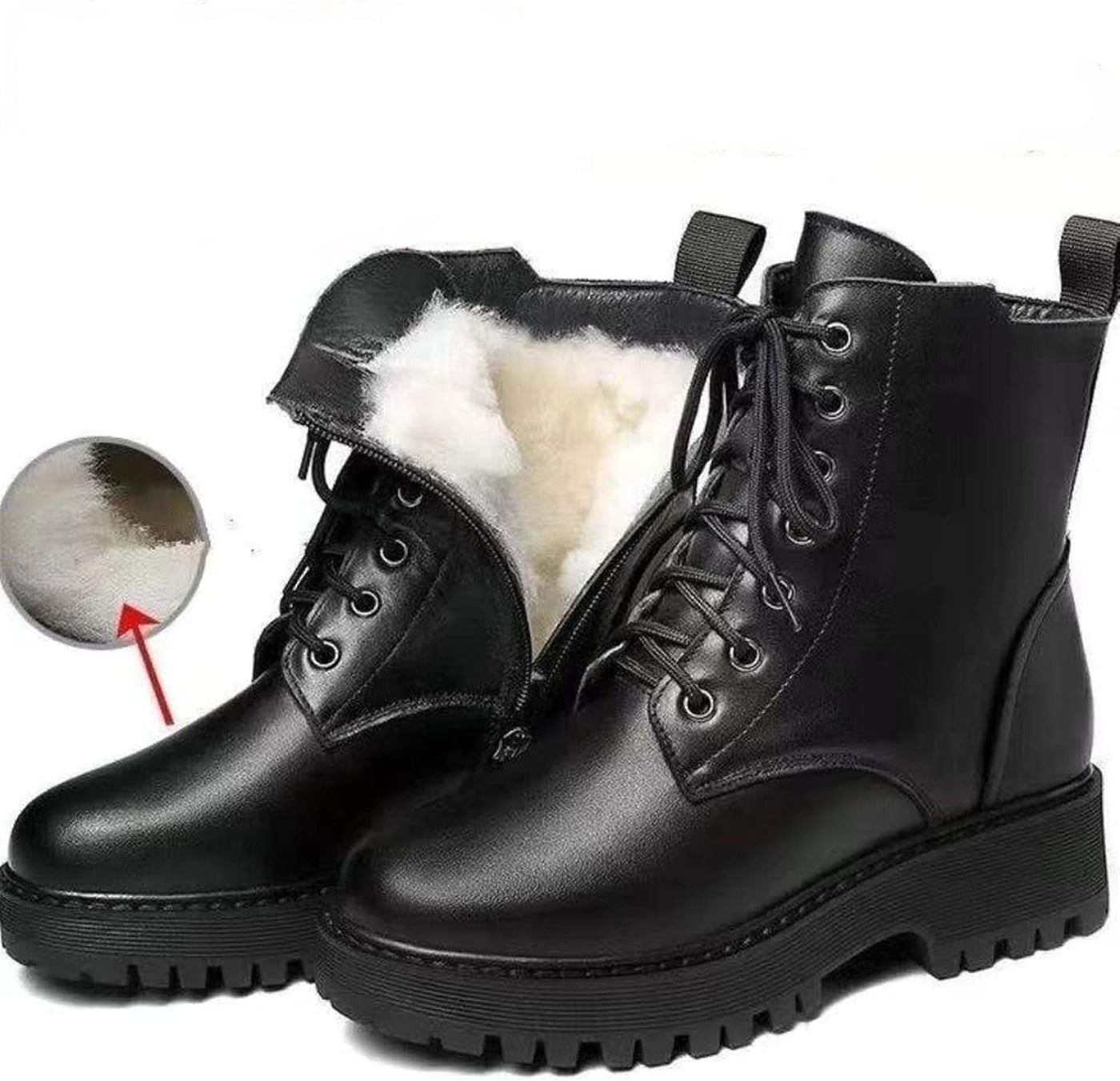 Keshia - Thickened Leather Boots