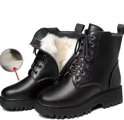 Keshia - Thickened Leather Boots