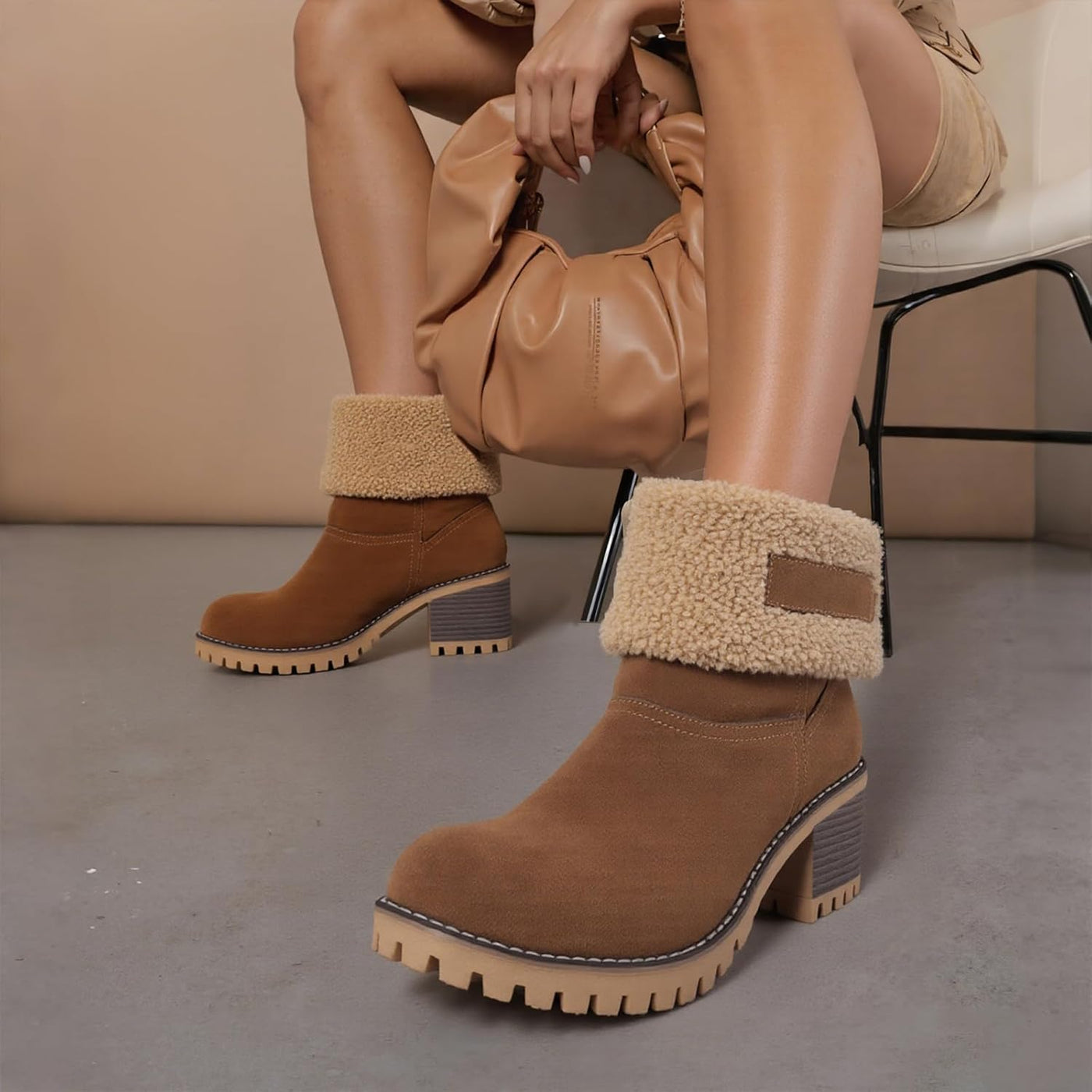 Izzy - Fur Lined Slip on Warm Boots