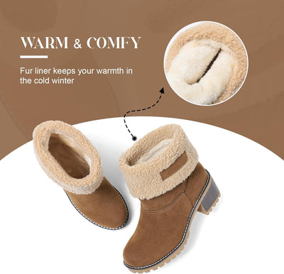 Izzy - Fur Lined Slip on Warm Boots