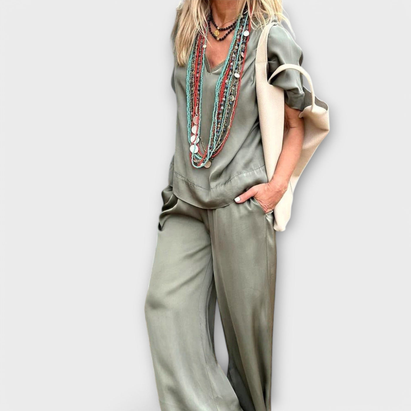 Leslie - Complete Blouse and Pants Hazel Elysian Elegance