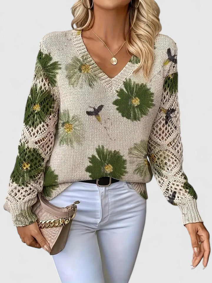 Sadie - ELEGANT SWEATER WITH FLORAL PATTERN