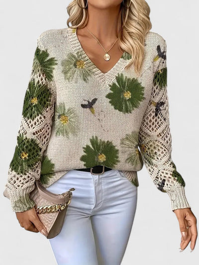 Sadie - ELEGANT SWEATER WITH FLORAL PATTERN