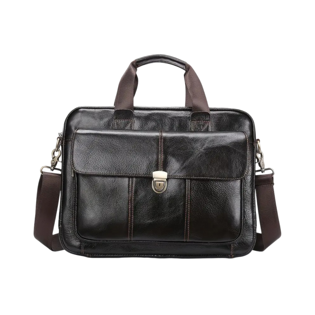 Wyatt - Heritage Leather Briefcase with Secure Lock Flap
