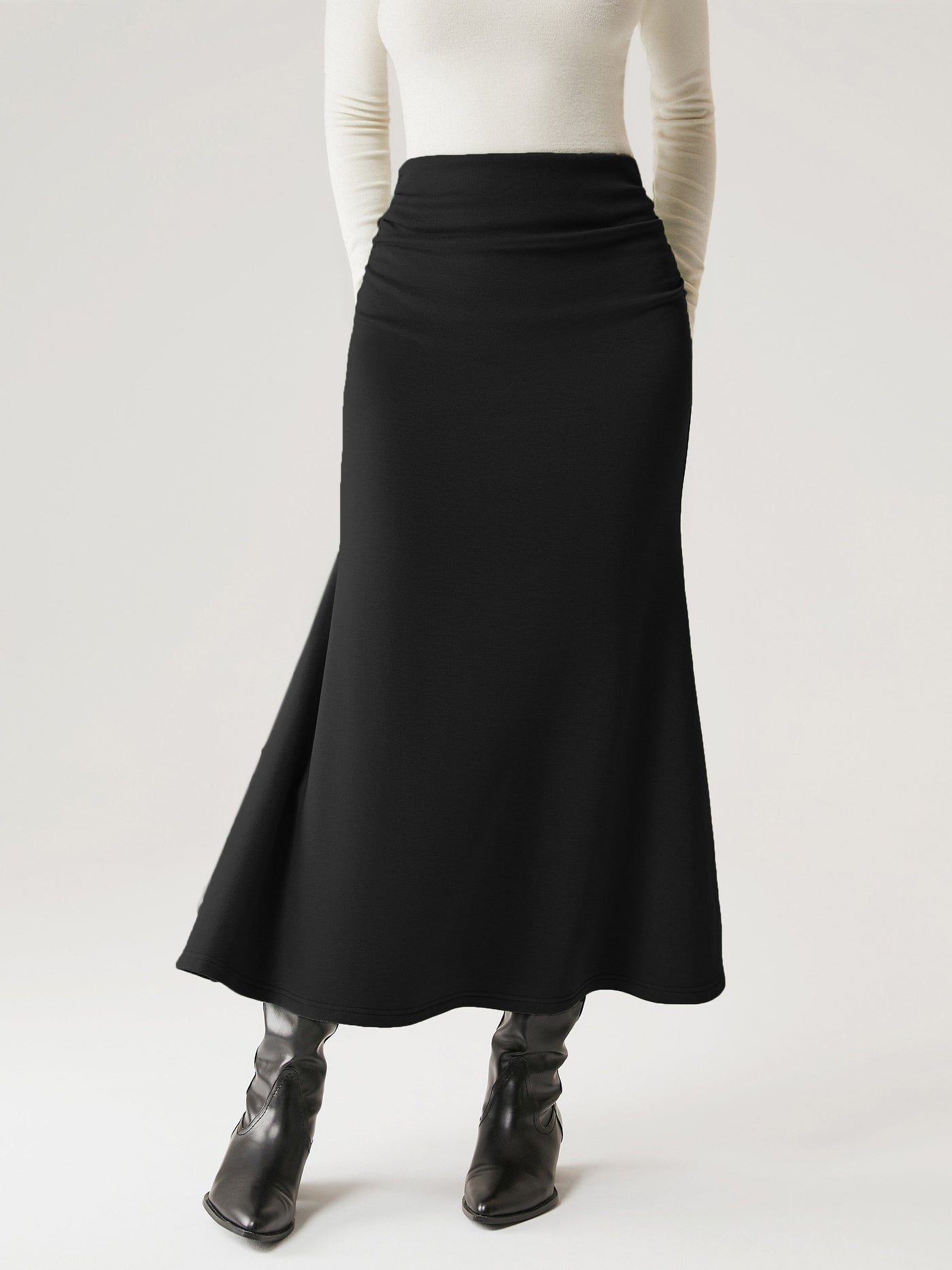 Orelie Maxi Skirt - ELEGANT LONG SKIRT WITH FLOWY SILHOUETTE