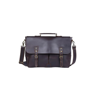 Beau - Vintage Leather Messenger with Classic Buckle Flap