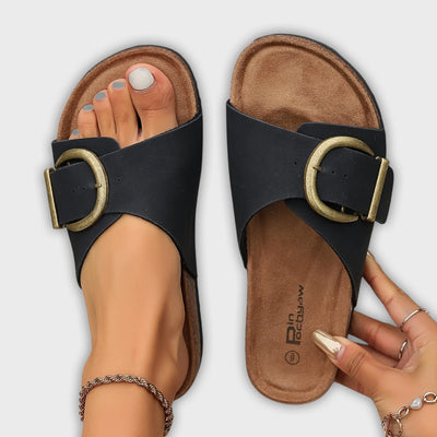 Margie - Women's Cork Sandals with Buckle Strap