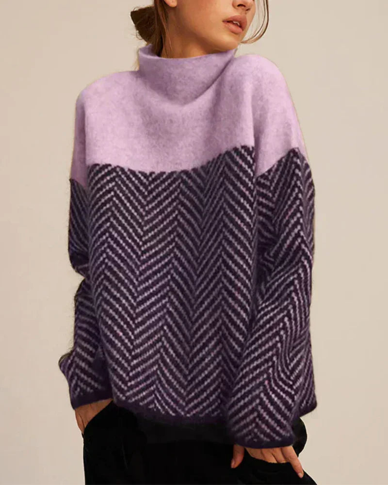 MALENE - HIGH-NECK COTTON SWEATER
