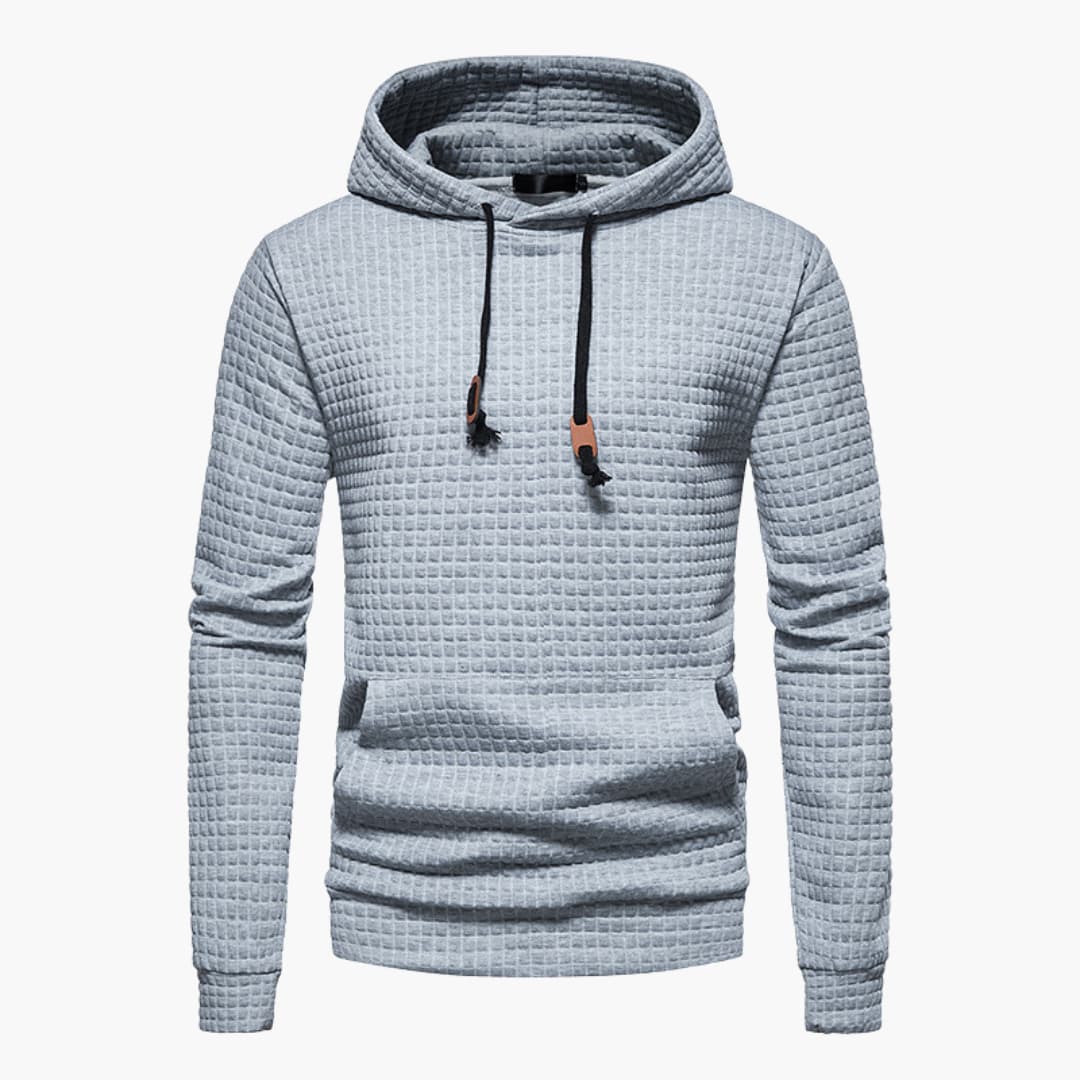 Trevor - Casual Fitted Waffle Fabric Hoodie For Men