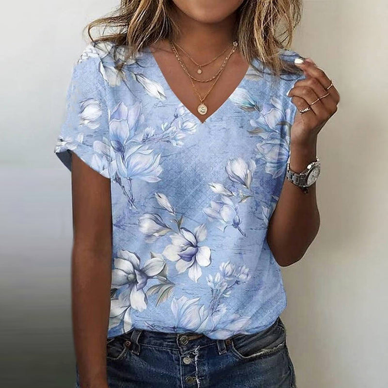 Jessica™ - CASUAL T-SHIRT WITH FLORAL PRINT