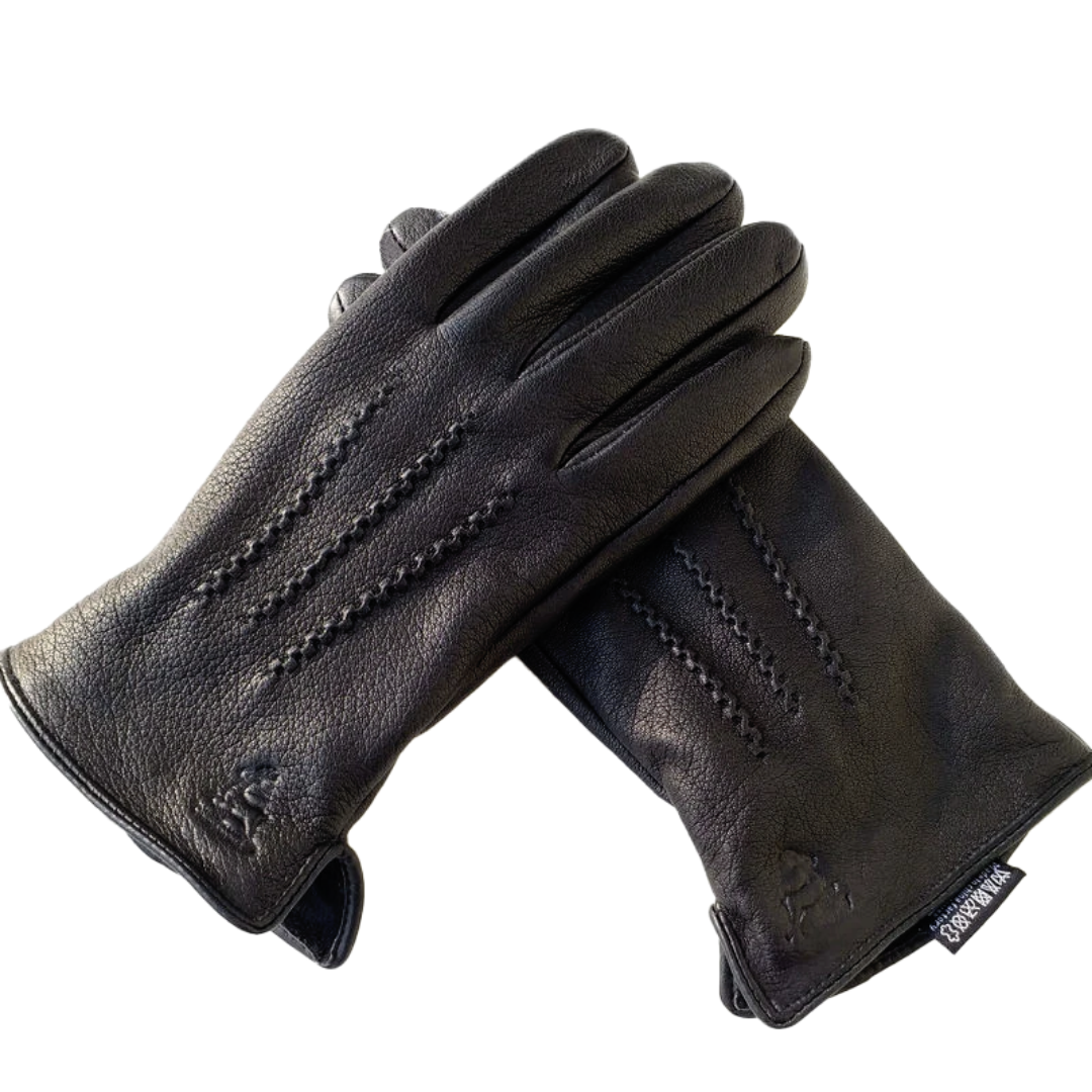 Henry - Deer Pattern Goatskin Winter Gloves for Men