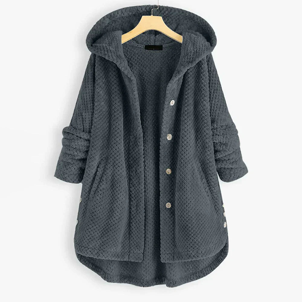 Anna - Hooded Ribbed Coat