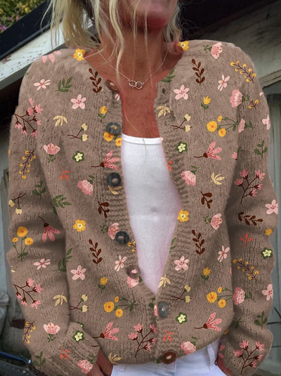Lowri - Floral Print Cardigan