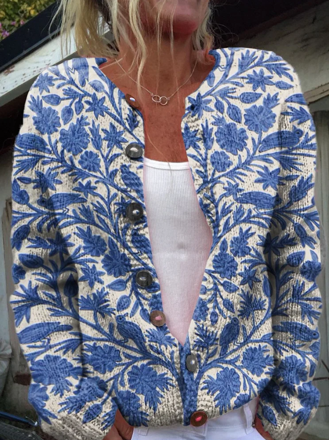 Lowri - Floral Print Cardigan