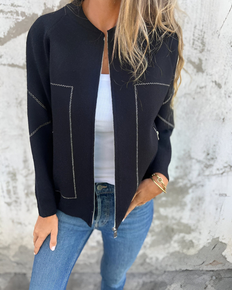 SYLVE - Bomber Jacket with Zipper