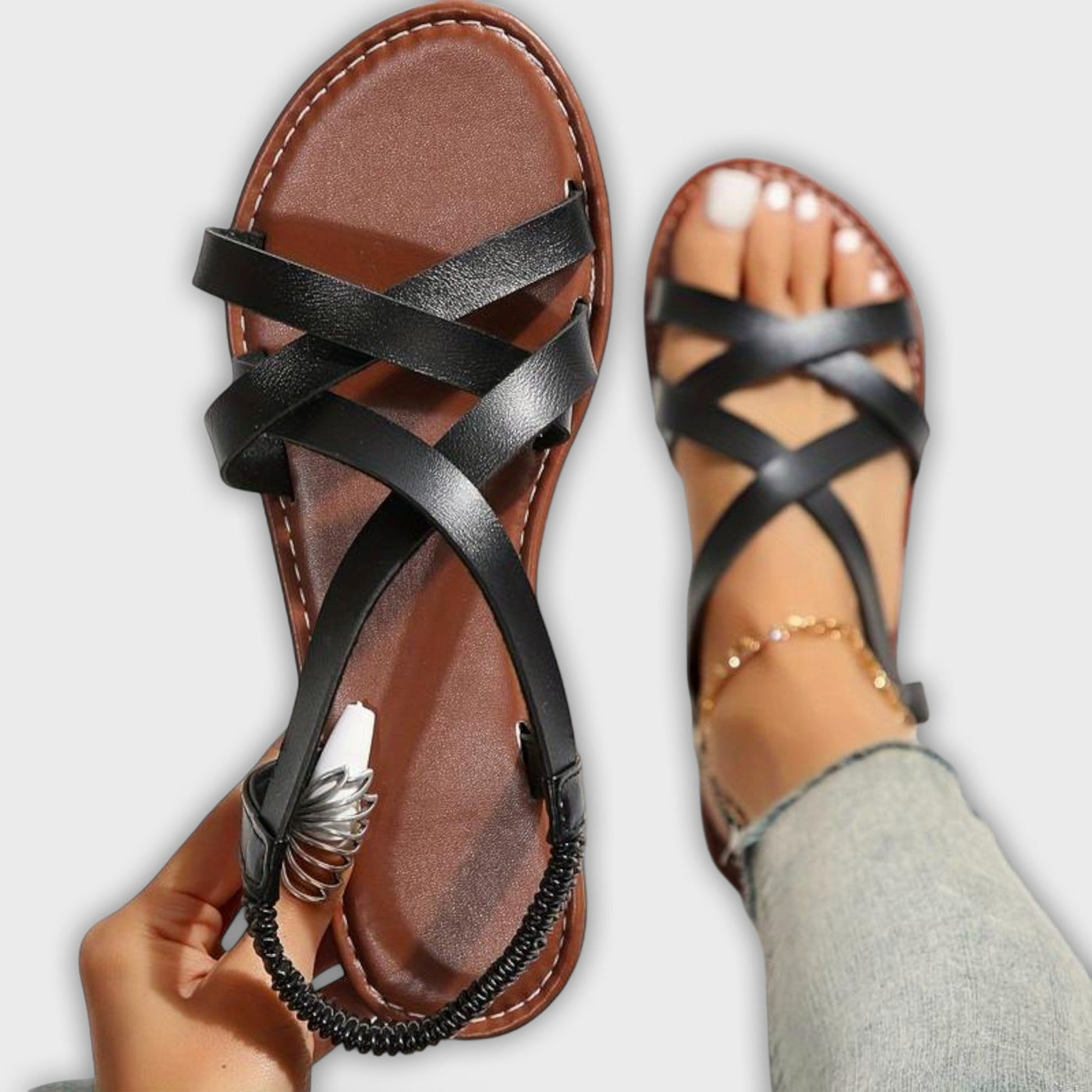 Deborah - Women's Sandals with Light Cross Straps