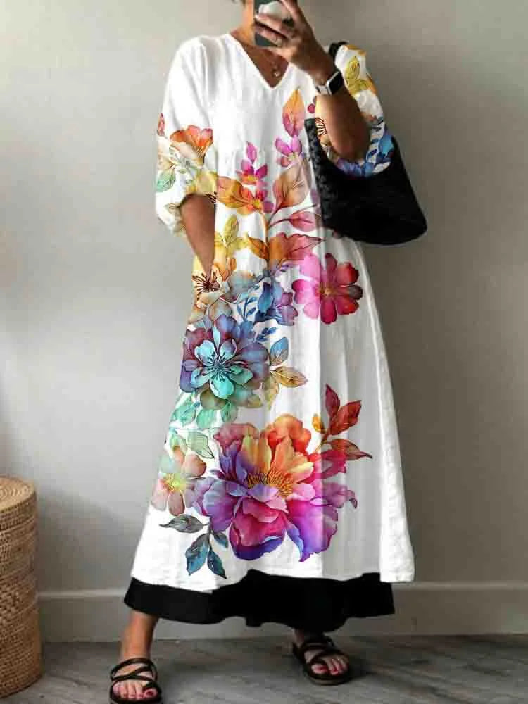 Leah - Elegant Print Dress