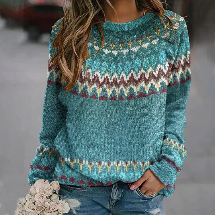 Abby - Retro Wave Pattern Sweater