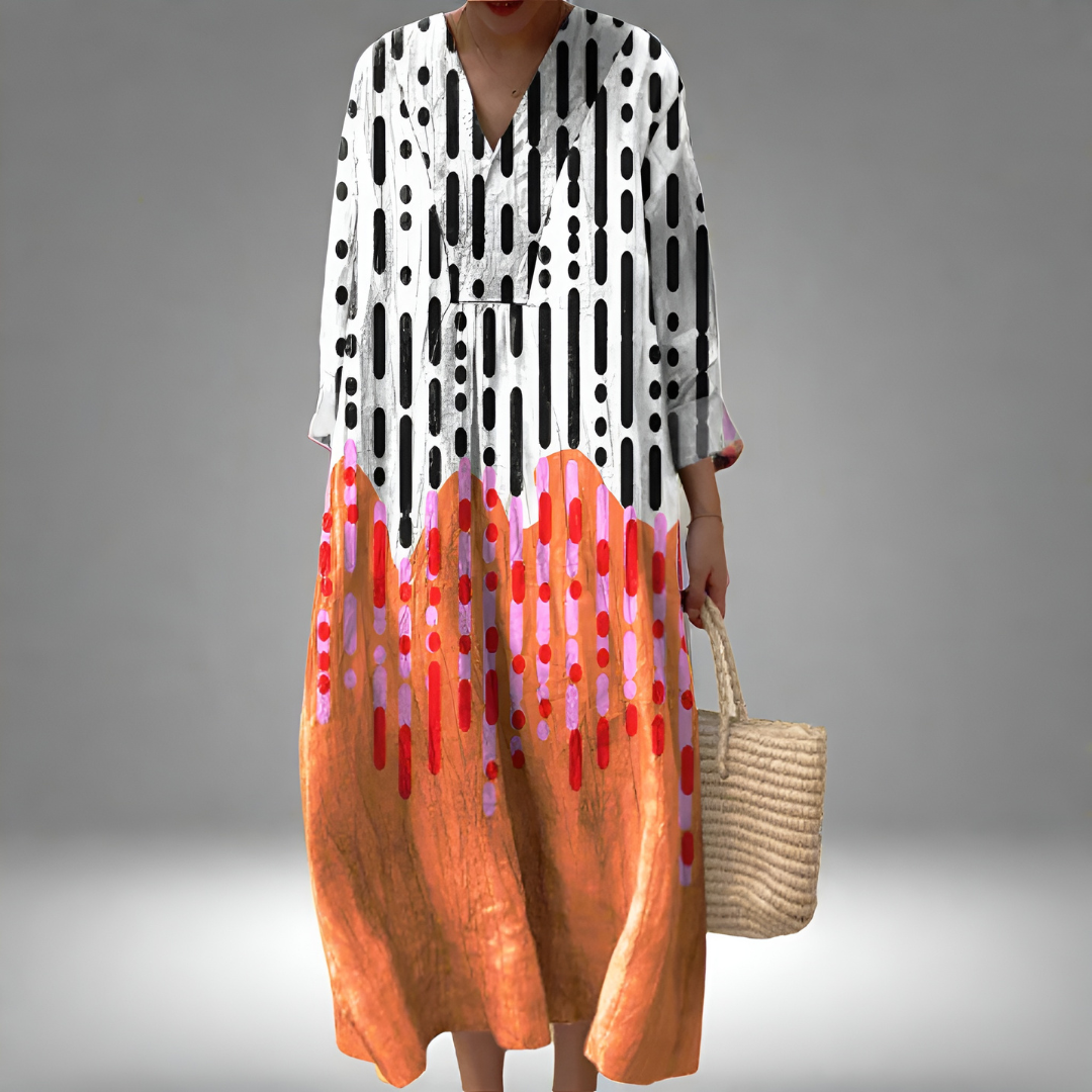 Serena – Sunset Rhythm Midi Dress