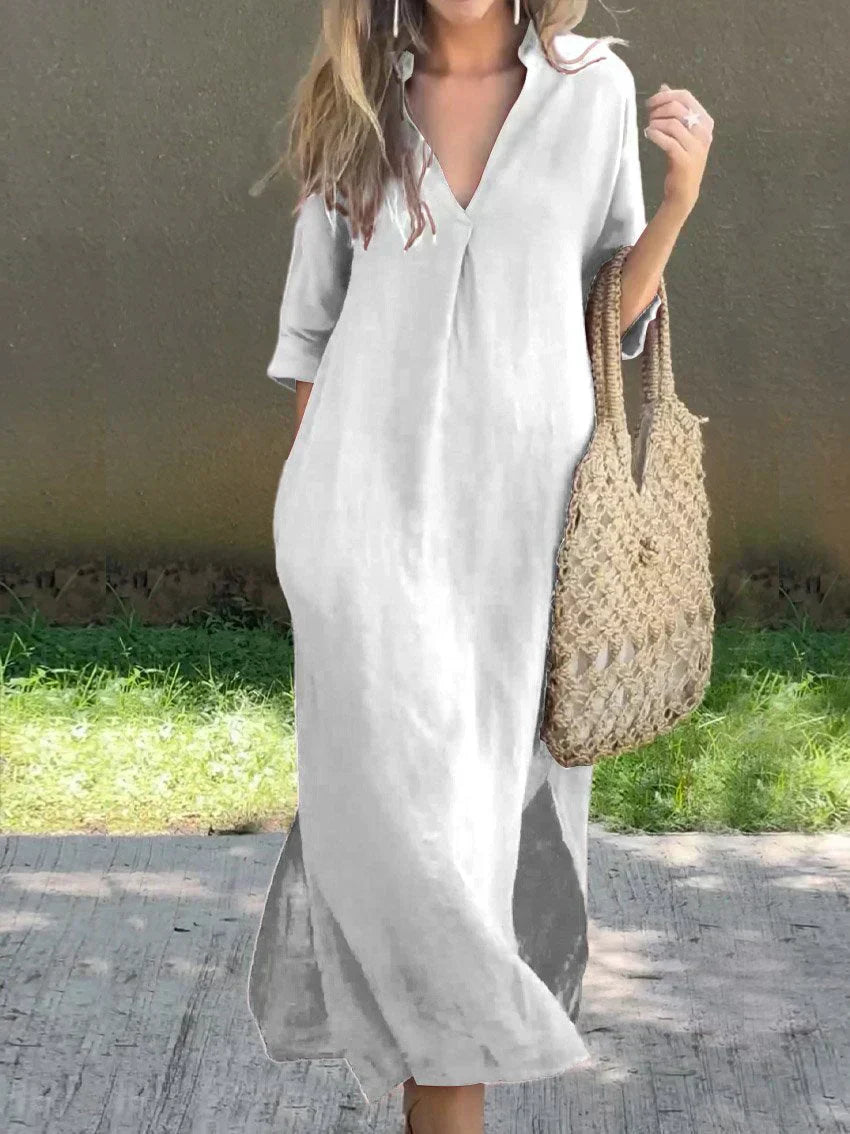 Jackie - Chic V-Neck Summer Maxi Dress